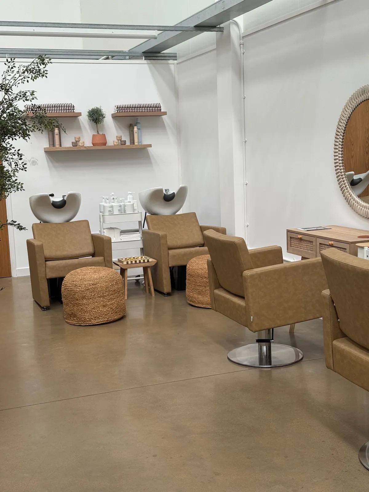Wide view of the Cove salon interior