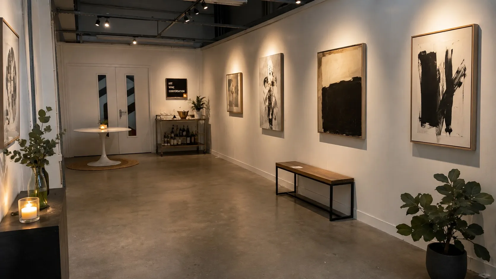 An evening event hosted in the studio space
