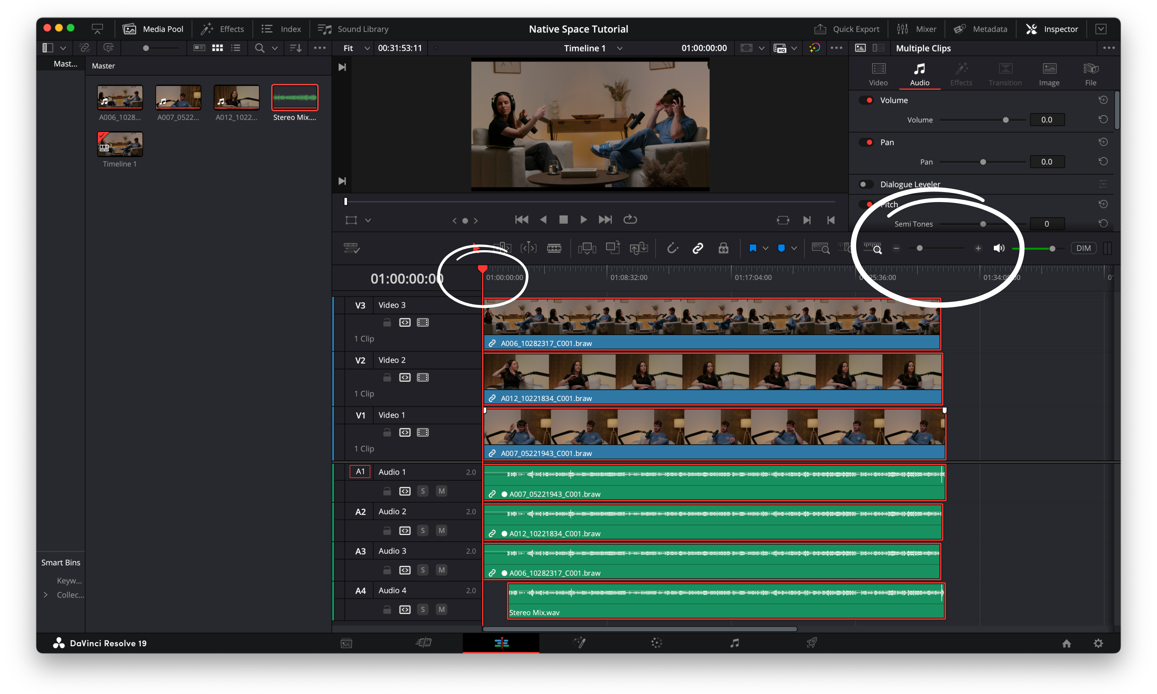 davinci resolve auto align clips